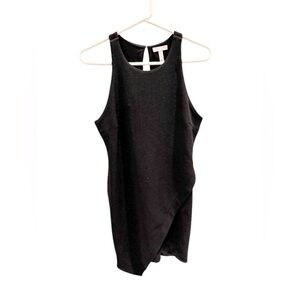 Anthropologie Leith Dress Womens Large Black Asymmetric Sleeveless Pullover